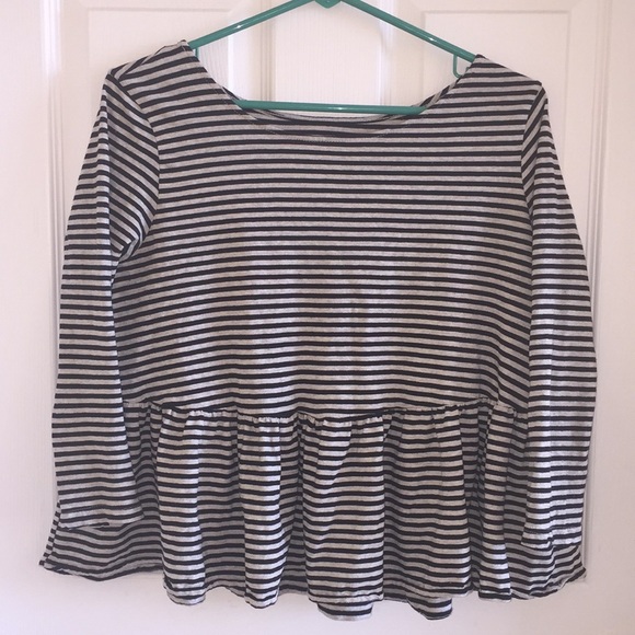 Free People Tops - “We The Free” Striped Peplum Top